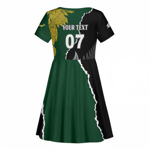Personalised New Zealand Vs South Africa Rugby Kid Short Sleeve Dress Rivals Dynamics