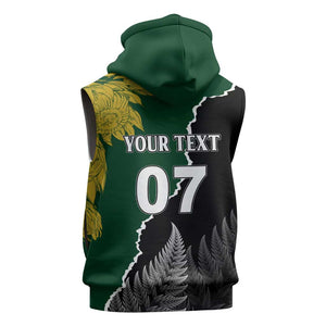 Personalised New Zealand Vs South Africa Rugby Sleeveless Hoodie Rivals Dynamics - African Pride