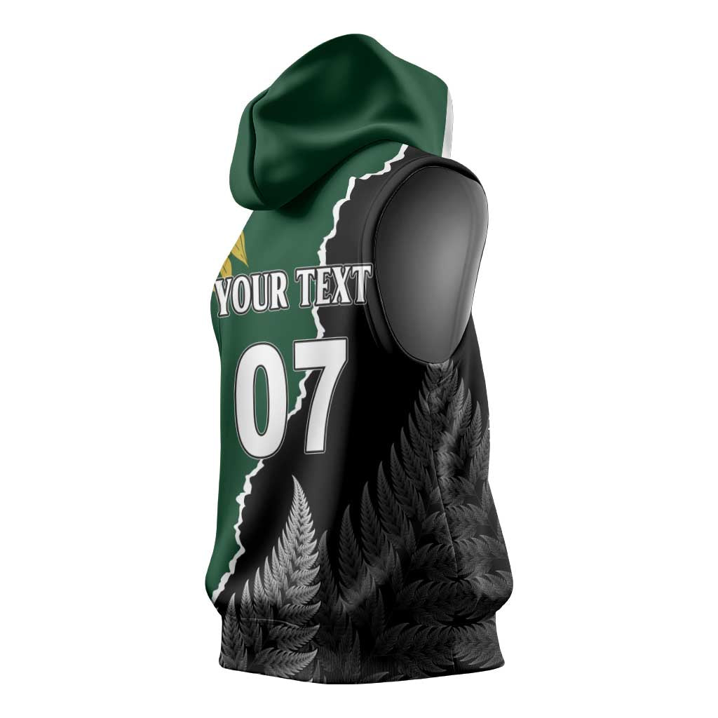 Personalised New Zealand Vs South Africa Rugby Sleeveless Hoodie Rivals Dynamics - African Pride