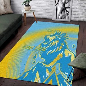 Saint Lucia Cricket Personalized Area Rug The Roaring King - African Pride