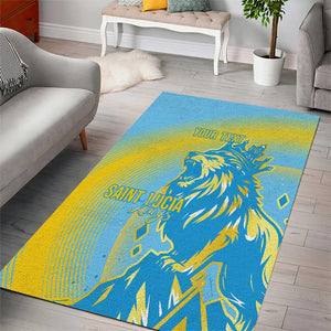 Saint Lucia Cricket Personalized Area Rug The Roaring King - African Pride
