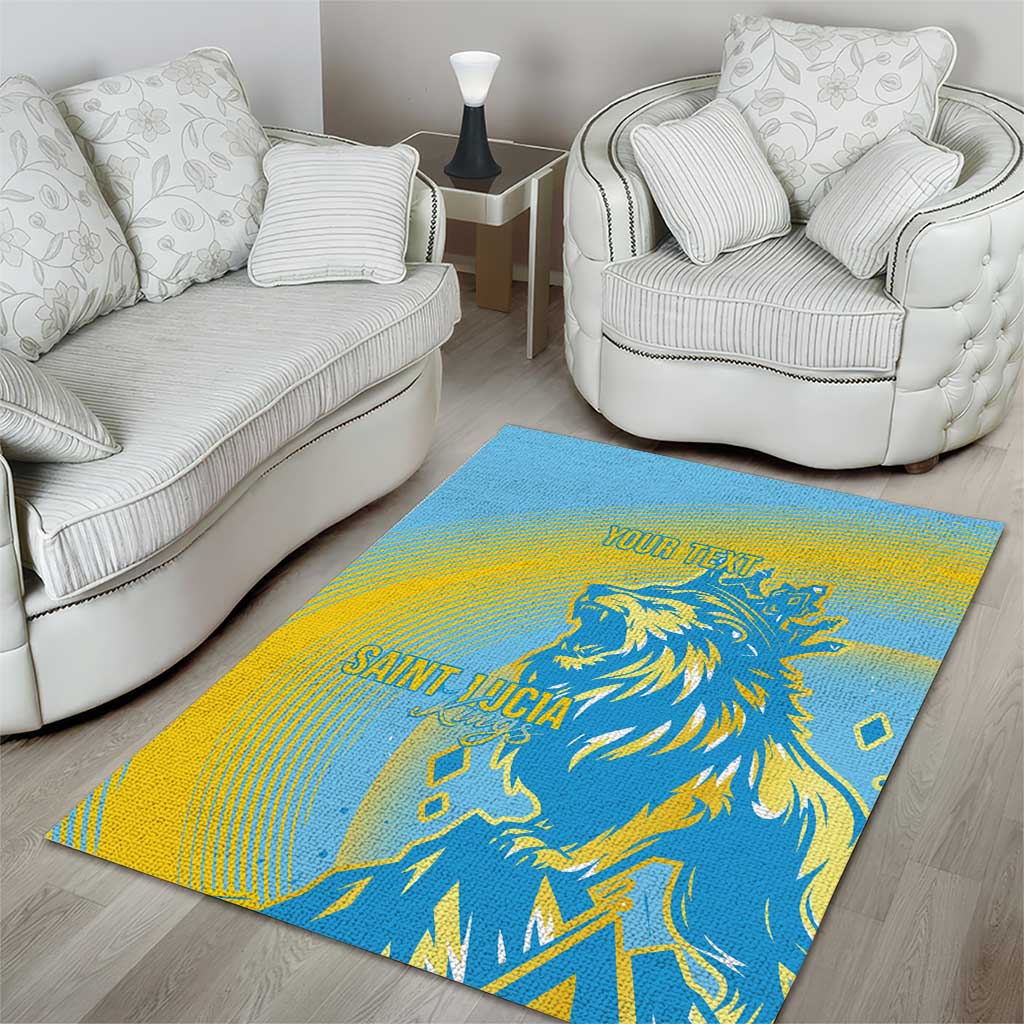 Saint Lucia Cricket Personalized Area Rug The Roaring King - African Pride