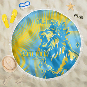 Saint Lucia Cricket Personalized Beach Blanket The Roaring King - African Pride
