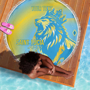 Saint Lucia Cricket Personalized Beach Blanket The Roaring King - African Pride