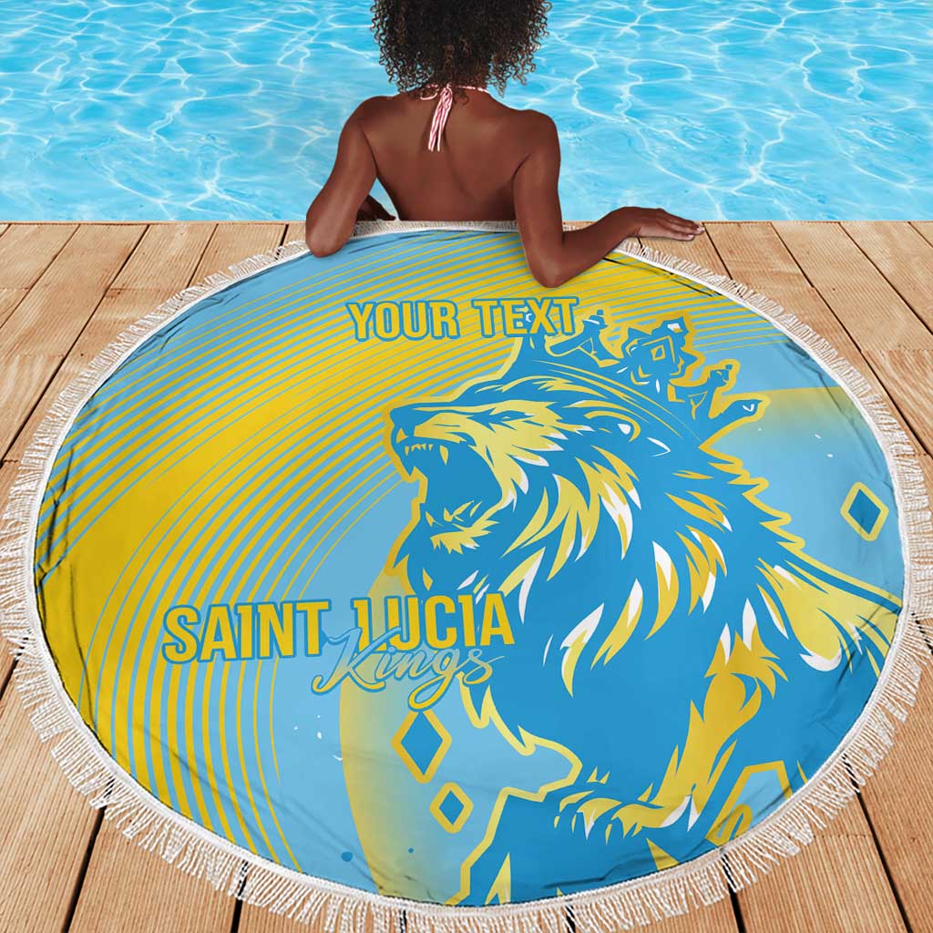 Saint Lucia Cricket Personalized Beach Blanket The Roaring King - African Pride