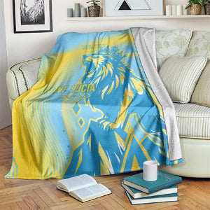 Saint Lucia Cricket Personalized Blanket The Roaring King - African Pride