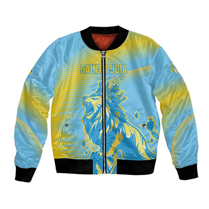 Saint Lucia Cricket Personalized Bomber Jacket The Roaring King - African Pride