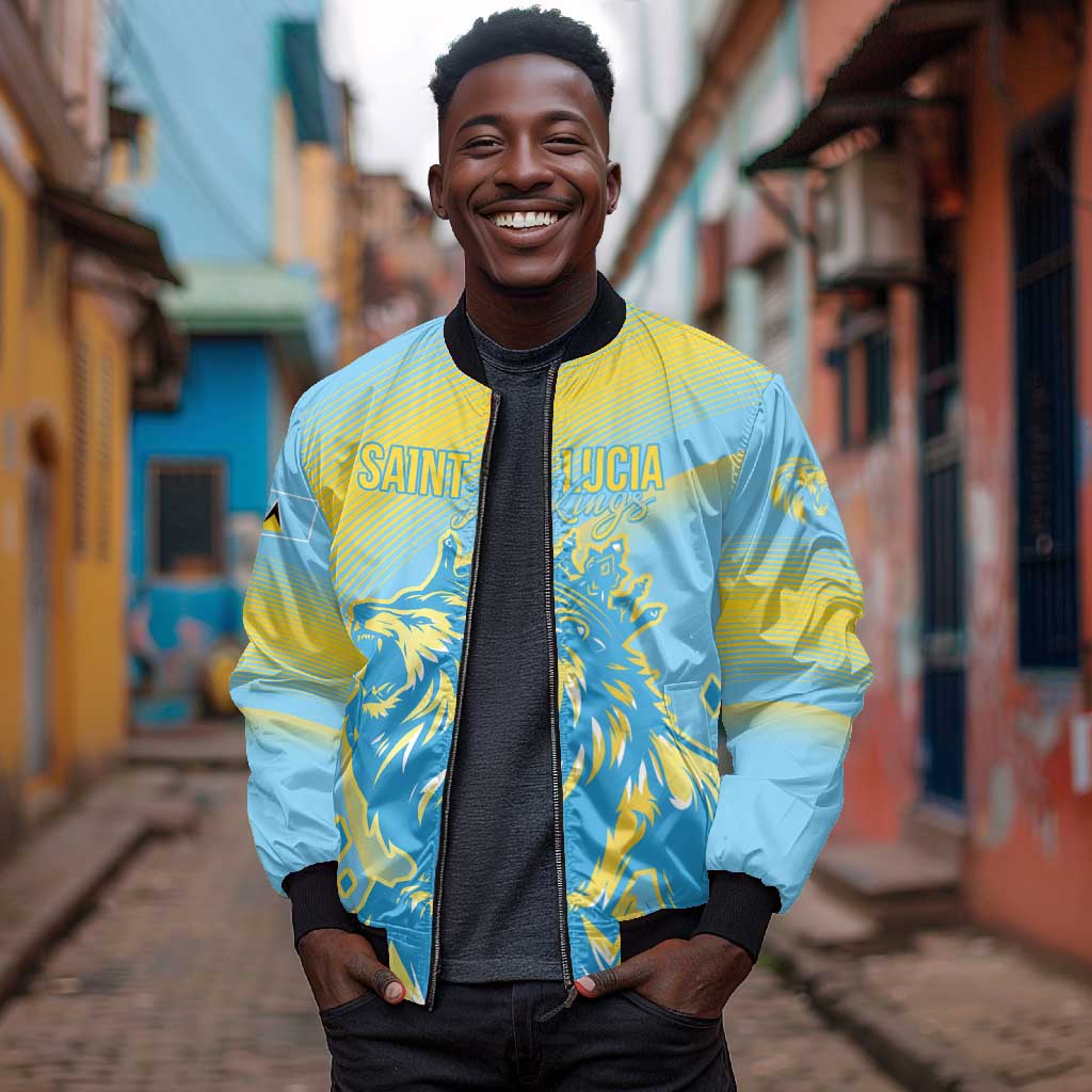 Saint Lucia Cricket Personalized Bomber Jacket The Roaring King - African Pride