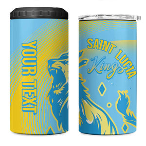 Saint Lucia Cricket Personalized 4 in 1 Can Cooler Tumbler The Roaring King - African Pride