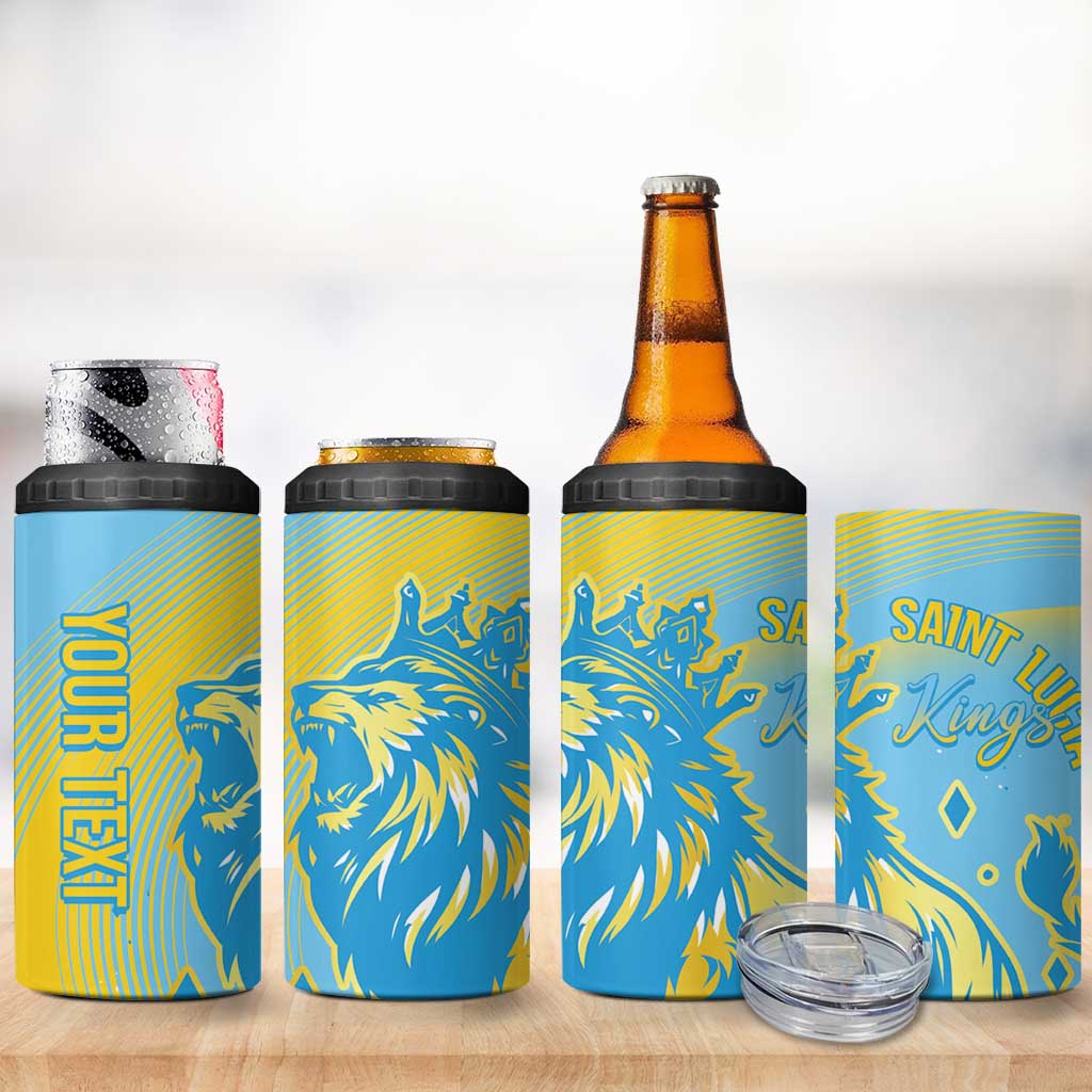 Saint Lucia Cricket Personalized 4 in 1 Can Cooler Tumbler The Roaring King - African Pride