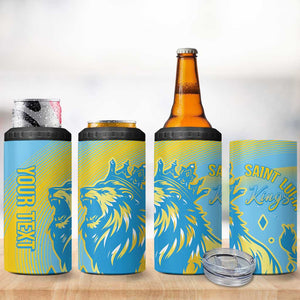 Saint Lucia Cricket Personalized 4 in 1 Can Cooler Tumbler The Roaring King - African Pride