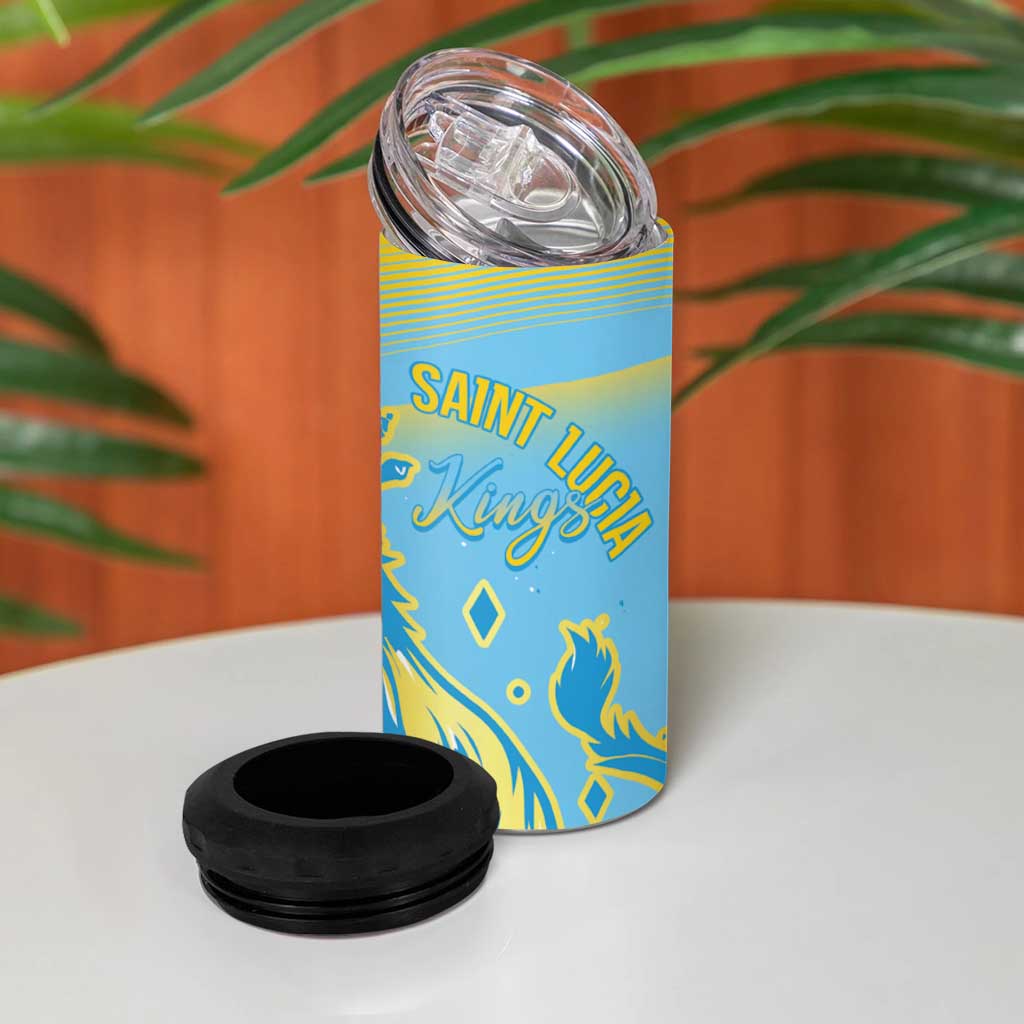 Saint Lucia Cricket Personalized 4 in 1 Can Cooler Tumbler The Roaring King - African Pride