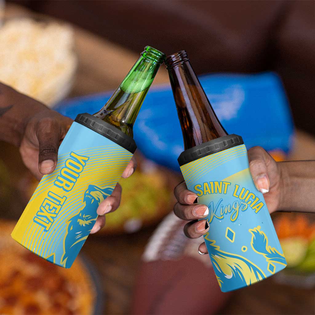 Saint Lucia Cricket Personalized 4 in 1 Can Cooler Tumbler The Roaring King - African Pride