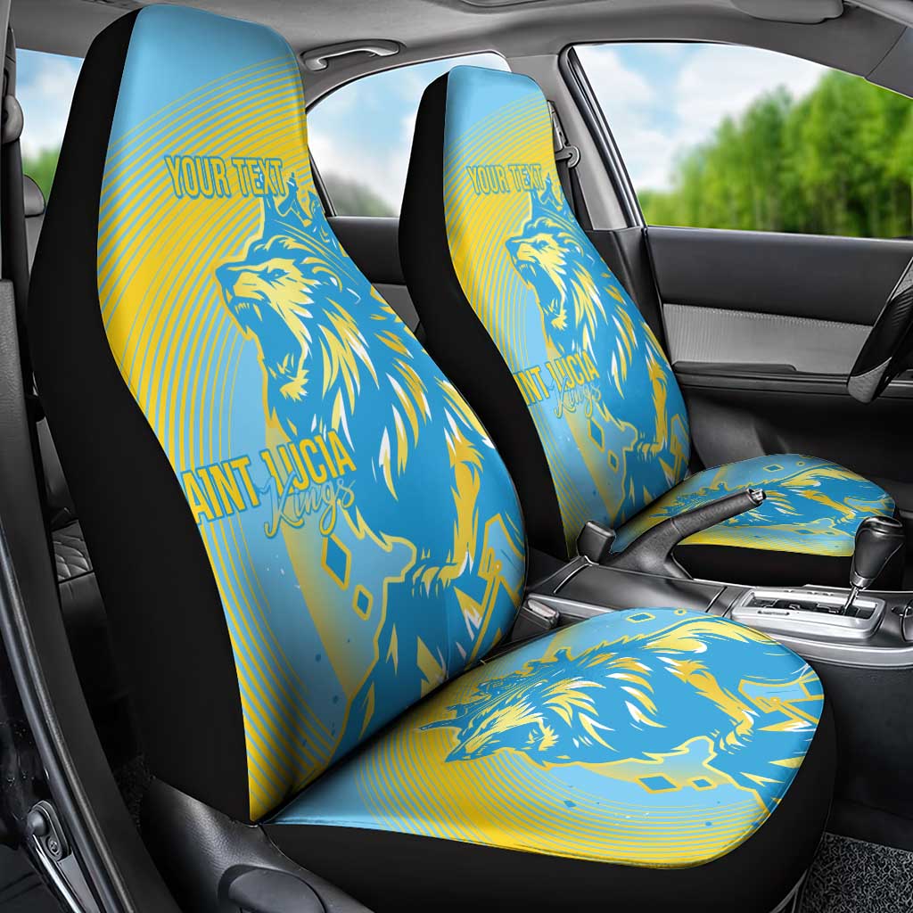Saint Lucia Cricket Personalized Car Seat Cover The Roaring King - African Pride