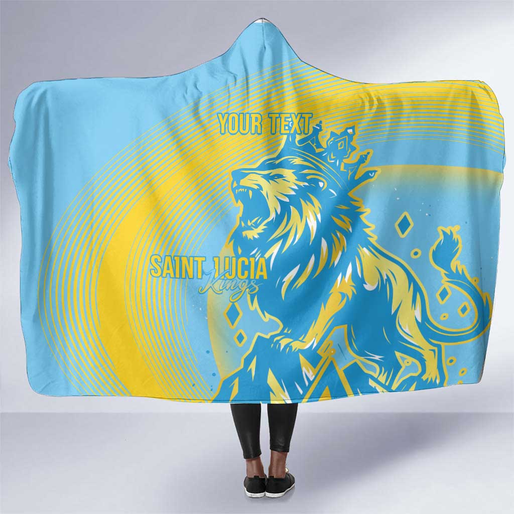 Saint Lucia Cricket Personalized Hooded Blanket The Roaring King - African Pride