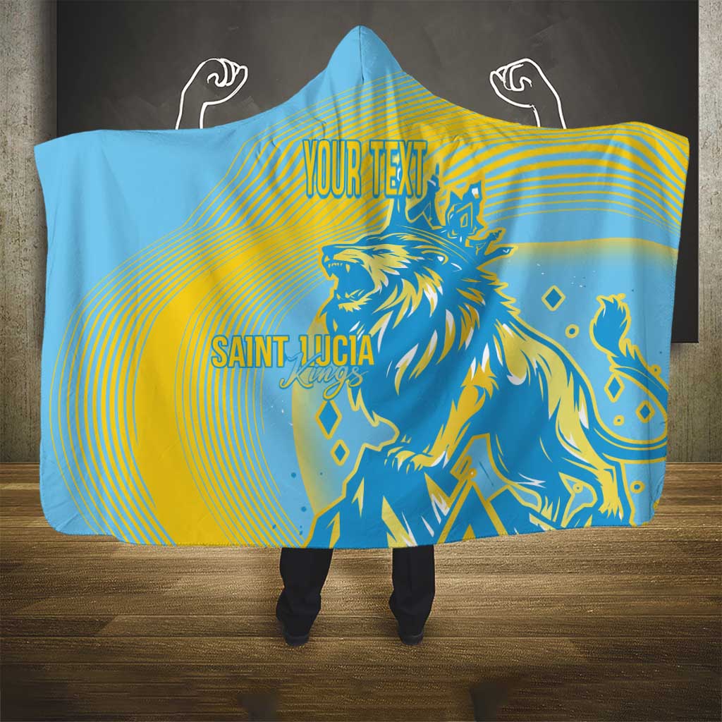 Saint Lucia Cricket Personalized Hooded Blanket The Roaring King - African Pride
