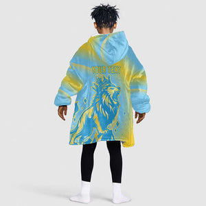 Saint Lucia Cricket Personalized Kid Wearable Blanket Hoodie The Roaring King - African Pride