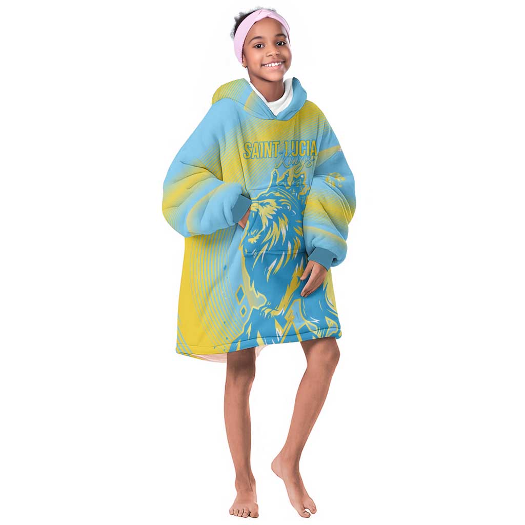 Saint Lucia Cricket Personalized Kid Wearable Blanket Hoodie The Roaring King - African Pride