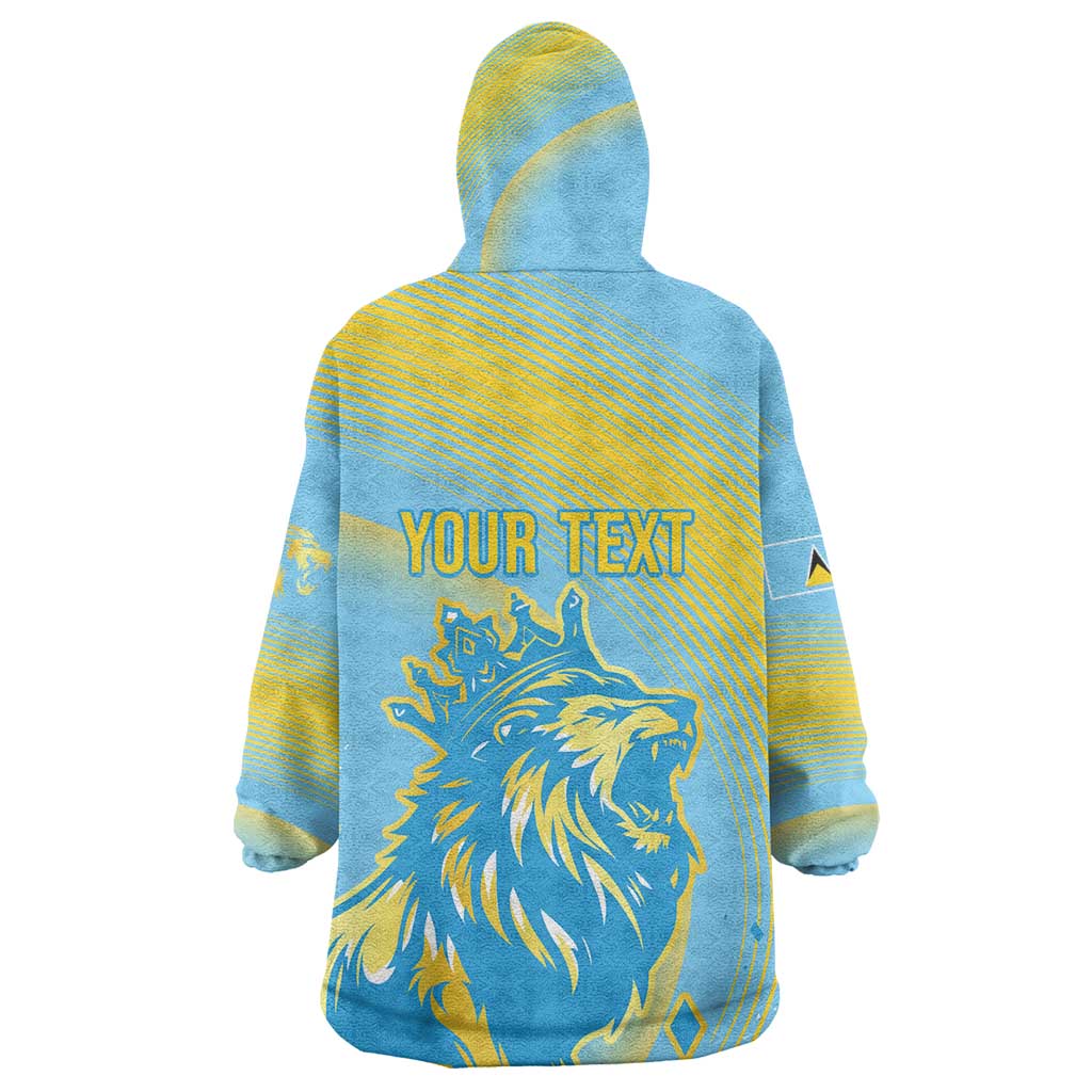 Saint Lucia Cricket Personalized Kid Wearable Blanket Hoodie The Roaring King - African Pride