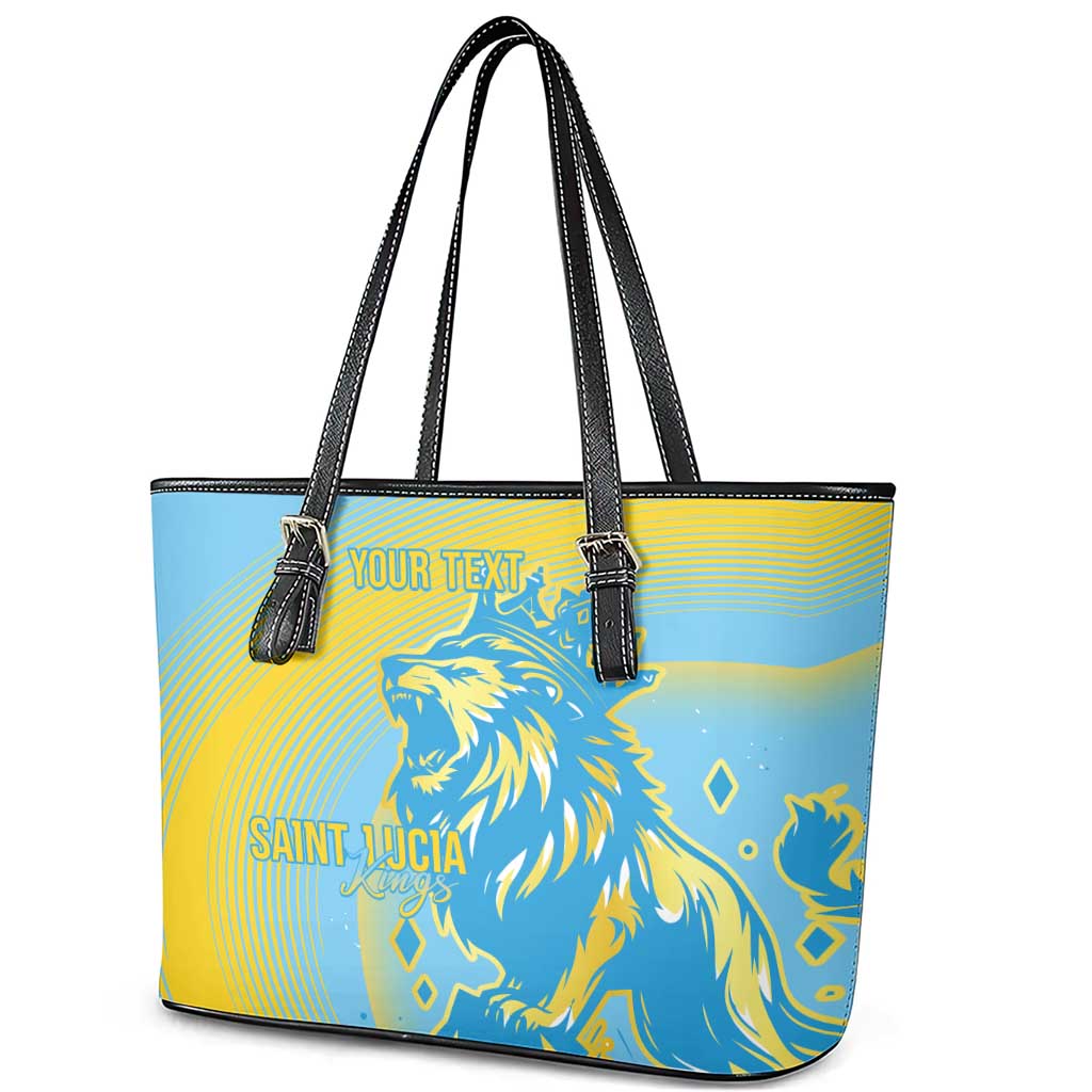 Saint Lucia Cricket Personalized Leather Tote Bag The Roaring King - African Pride