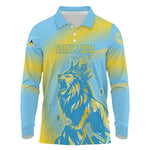 Saint Lucia Cricket Personalized Long Sleeve Polo Shirt The Roaring King - African Pride