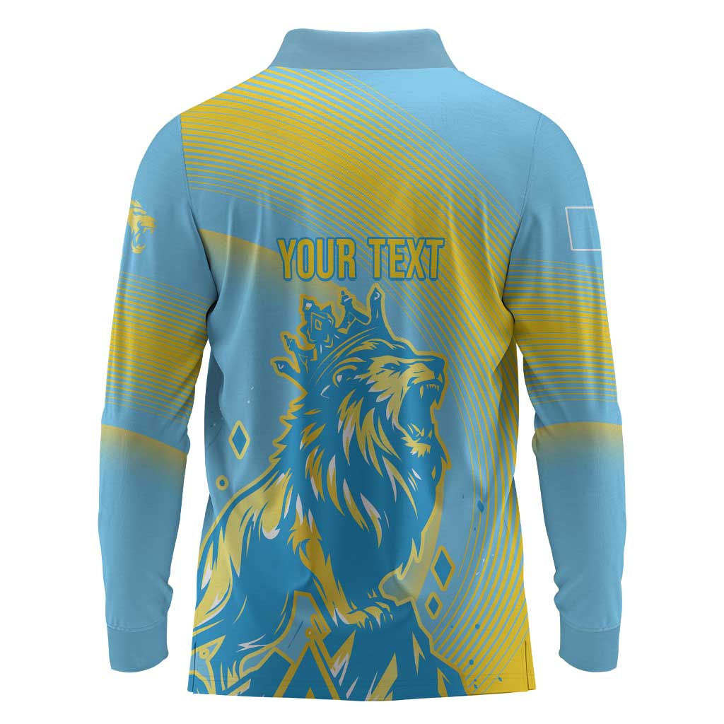 Saint Lucia Cricket Personalized Long Sleeve Polo Shirt The Roaring King - African Pride
