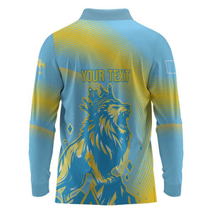 Saint Lucia Cricket Personalized Long Sleeve Polo Shirt The Roaring King - African Pride
