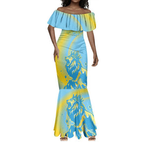 Saint Lucia Cricket Personalized Mermaid Dress The Roaring King - African Pride