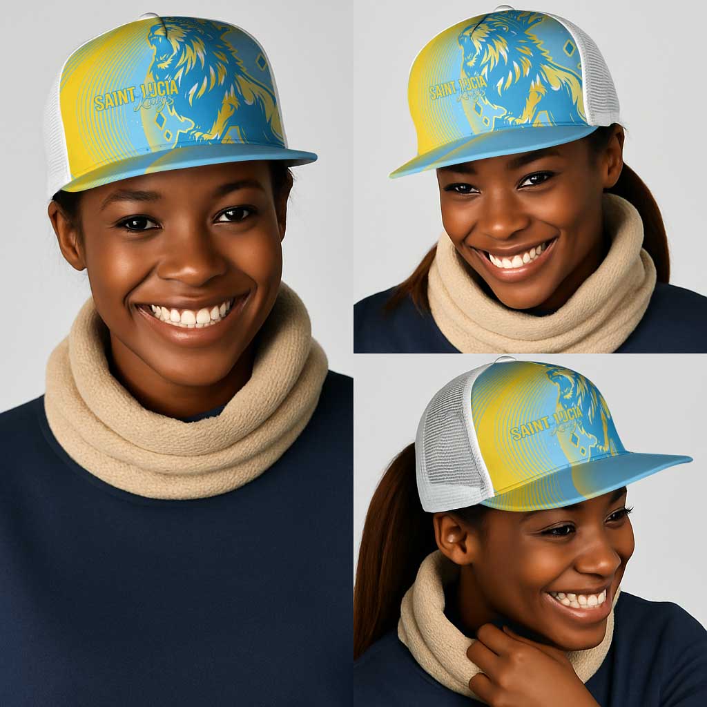 Saint Lucia Cricket Mesh Trucker Cap The Roaring King - African Pride