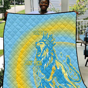 Saint Lucia Cricket Personalized Quilt The Roaring King - African Pride