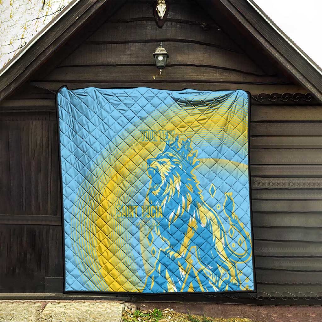 Saint Lucia Cricket Personalized Quilt The Roaring King - African Pride