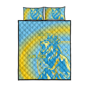 Saint Lucia Cricket Personalized Quilt Bed Set The Roaring King - African Pride