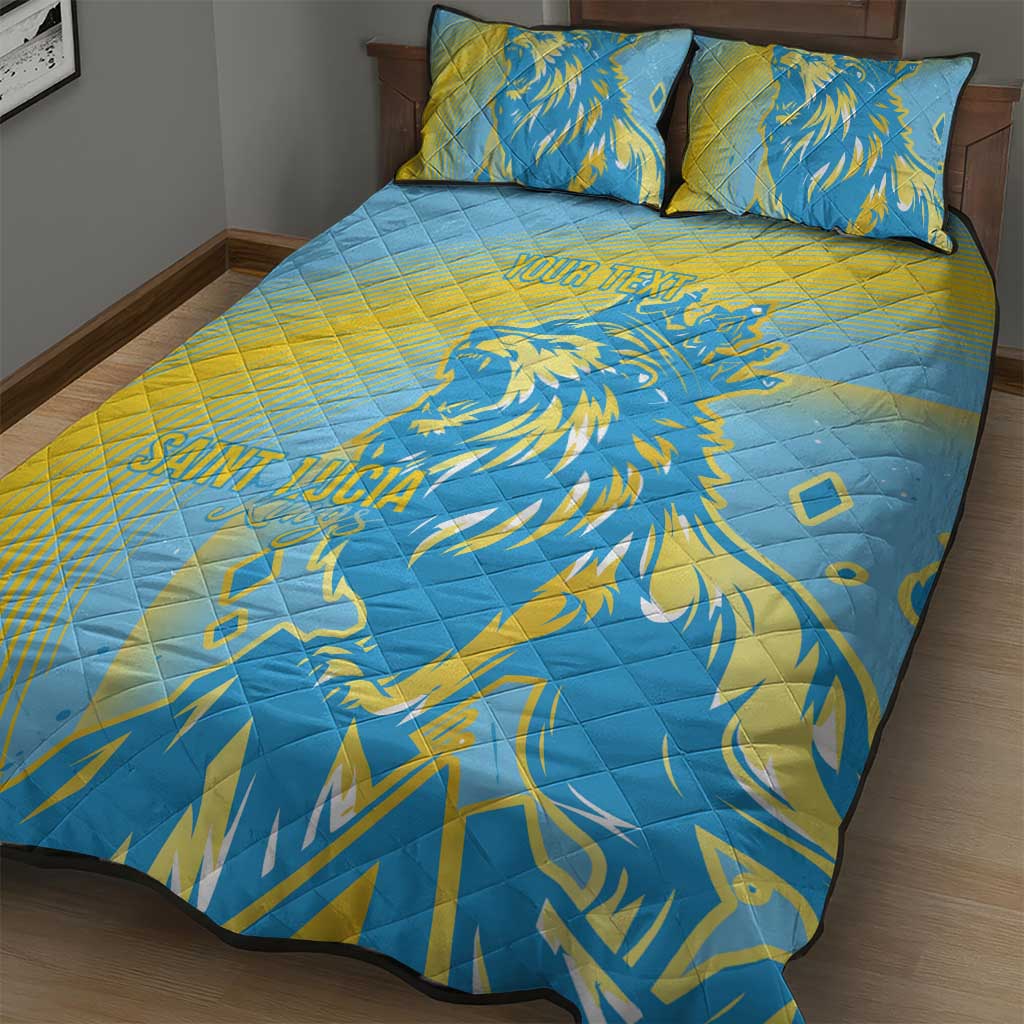 Saint Lucia Cricket Personalized Quilt Bed Set The Roaring King - African Pride