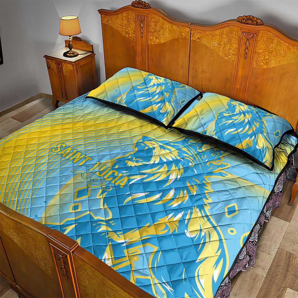 Saint Lucia Cricket Personalized Quilt Bed Set The Roaring King - African Pride