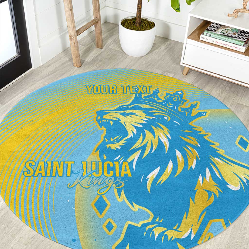 Saint Lucia Cricket Personalized Round Carpet The Roaring King - African Pride