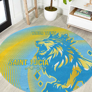 Saint Lucia Cricket Personalized Round Carpet The Roaring King - African Pride