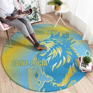 Saint Lucia Cricket Personalized Round Carpet The Roaring King - African Pride