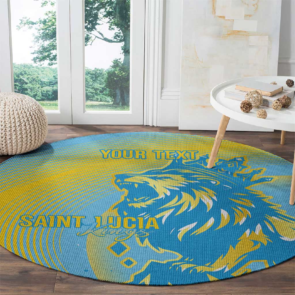 Saint Lucia Cricket Personalized Round Carpet The Roaring King - African Pride