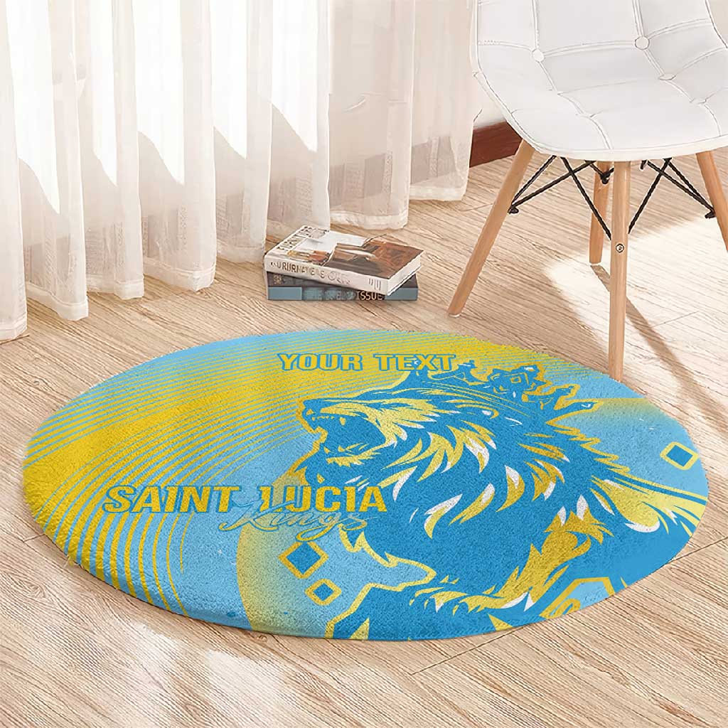 Saint Lucia Cricket Personalized Round Carpet The Roaring King - African Pride