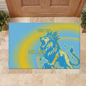 Saint Lucia Cricket Personalized Rubber Doormat The Roaring King - African Pride
