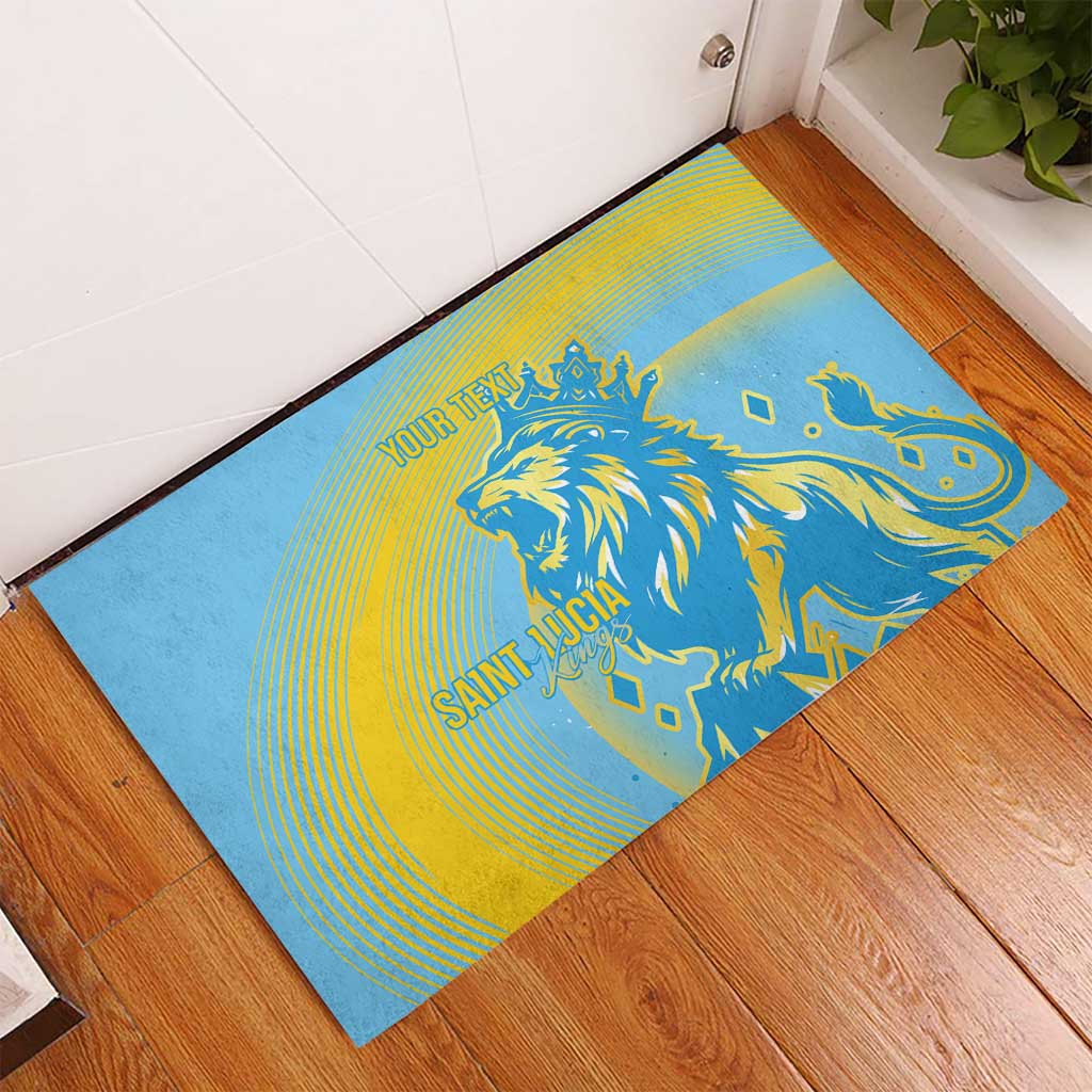 Saint Lucia Cricket Personalized Rubber Doormat The Roaring King - African Pride