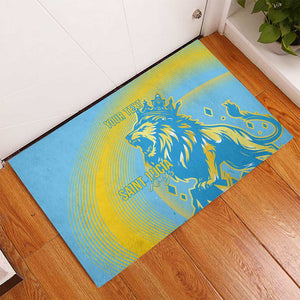 Saint Lucia Cricket Personalized Rubber Doormat The Roaring King - African Pride