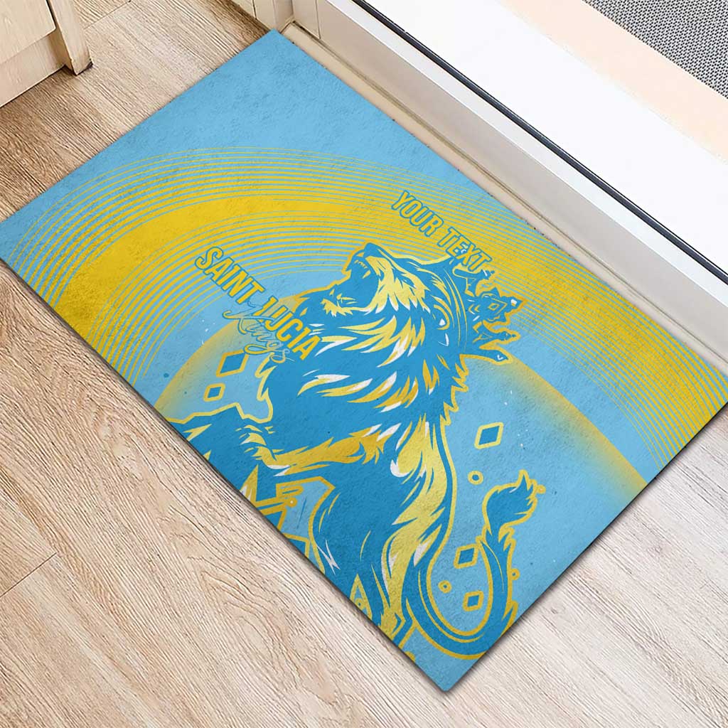 Saint Lucia Cricket Personalized Rubber Doormat The Roaring King - African Pride