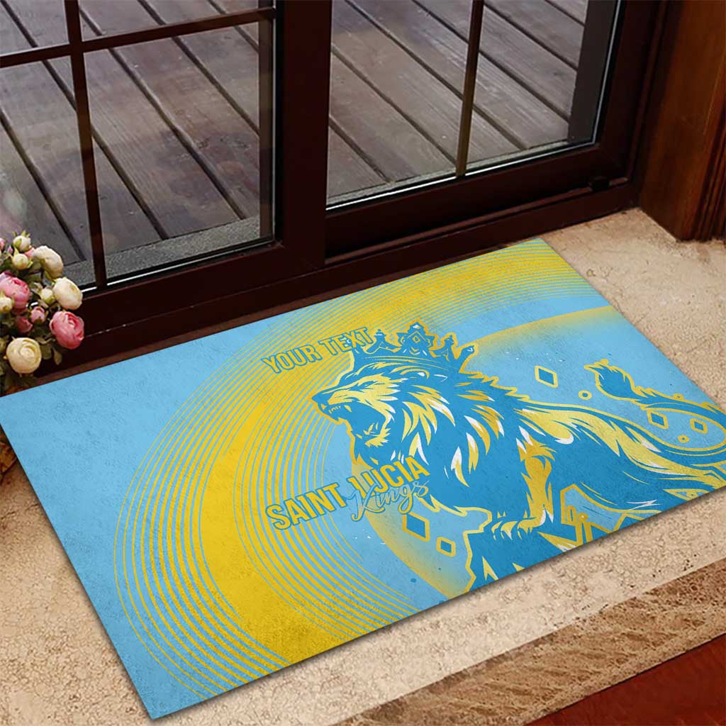 Saint Lucia Cricket Personalized Rubber Doormat The Roaring King - African Pride