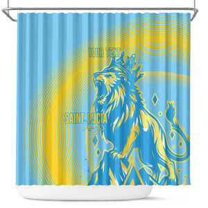 Saint Lucia Cricket Personalized Shower Curtain The Roaring King - African Pride