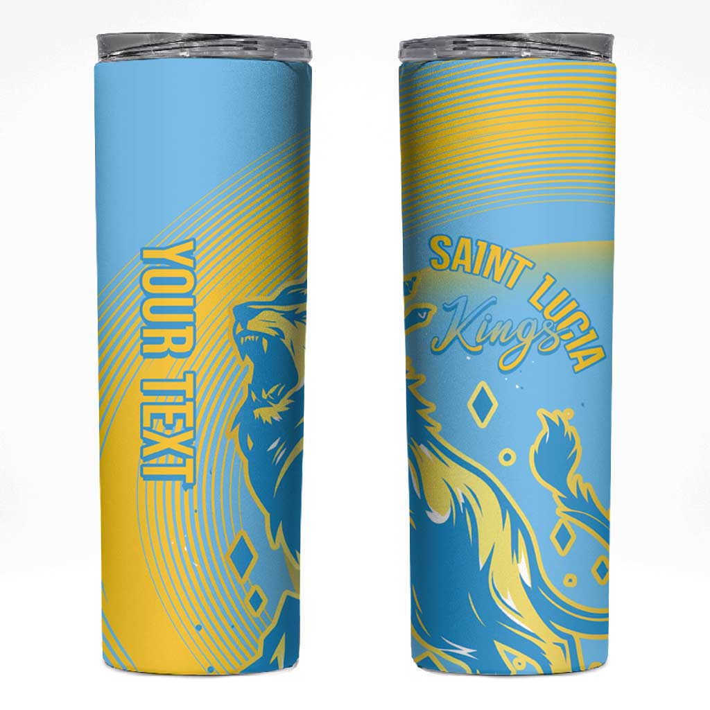 Saint Lucia Cricket Personalized Skinny Tumbler The Roaring King - African Pride