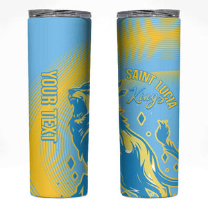 Saint Lucia Cricket Personalized Skinny Tumbler The Roaring King - African Pride