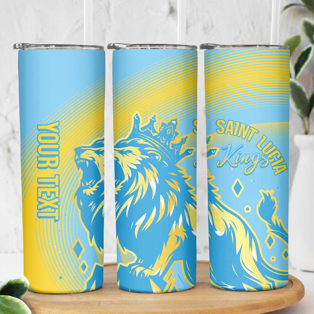 Saint Lucia Cricket Personalized Skinny Tumbler The Roaring King - African Pride