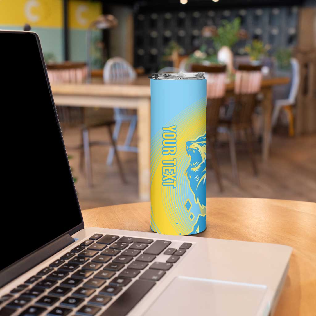 Saint Lucia Cricket Personalized Skinny Tumbler The Roaring King - African Pride