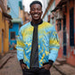 Saint Lucia Cricket Personalized Sleeve Zip Bomber Jacket The Roaring King - African Pride